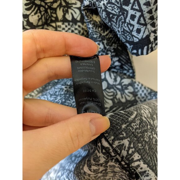 Mens Plus Size Black White Tribal Print Hawaiian Short Sleeve Button Up Beach XL - Picture 7 of 8